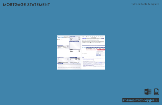 USA Aspiration Bank Hypothekenabrechnung im Word- und PDF-Format, 3 Seiten 1,-2 Beispielvorschau